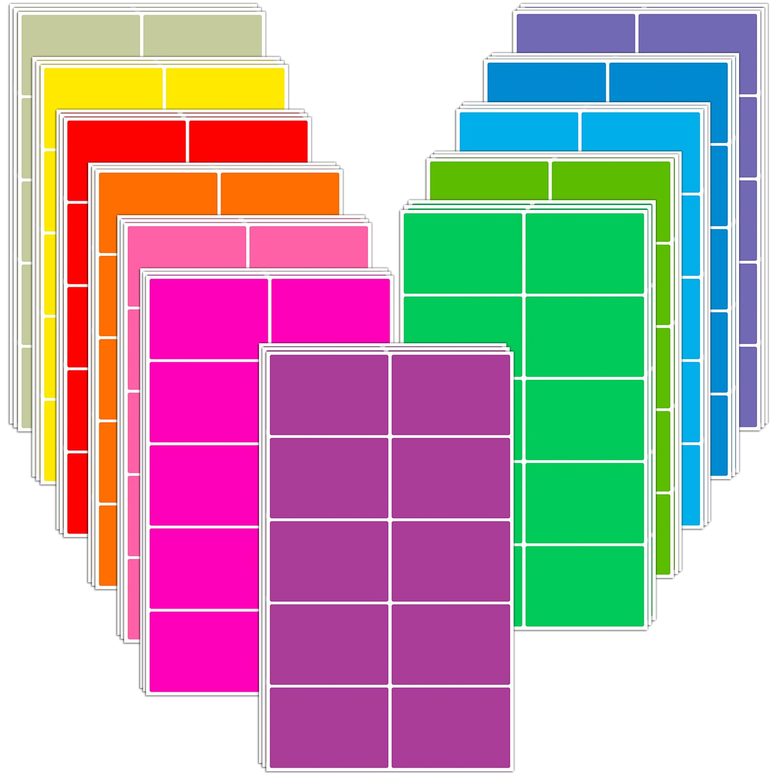 720 Pcs Colored Label Stickers,Moving Labels, Name Stickers, 12 Colors, 3" x 2"