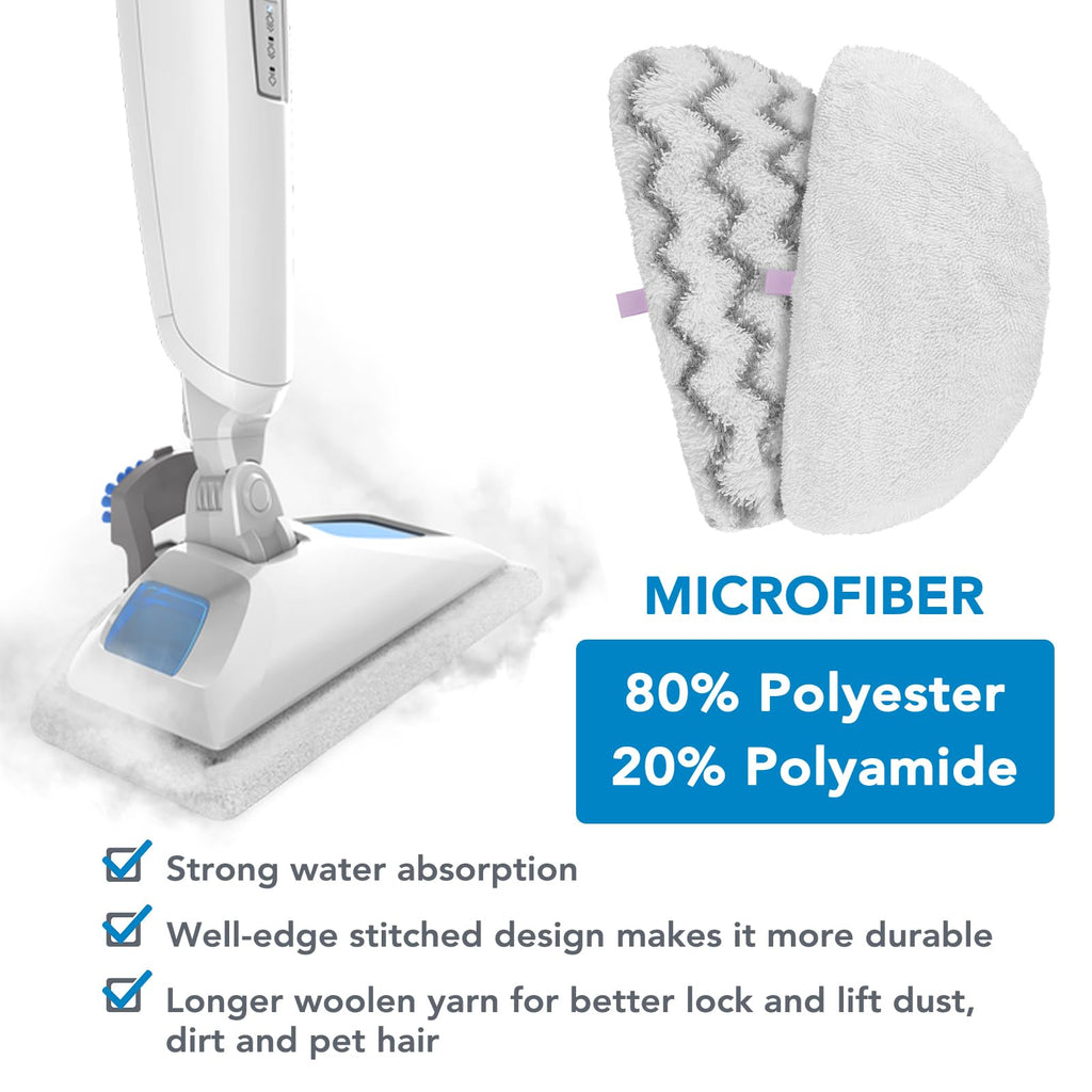 Steam Mop Pads for Bissell Powerfresh Steam Cleaner 1940 1806 1544 1440 19402 19404 19408 19409 1940A 1940F 1940Q 1940T 1940W 2075A 2685A Microfiber Replacement Pad Reusable Washable - 6 Packs