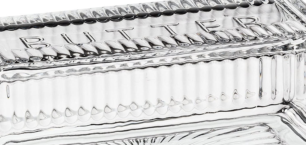 Abbott Collection Quarter Pound Butter Dish with Lid, Clear Glass (7" Long)
