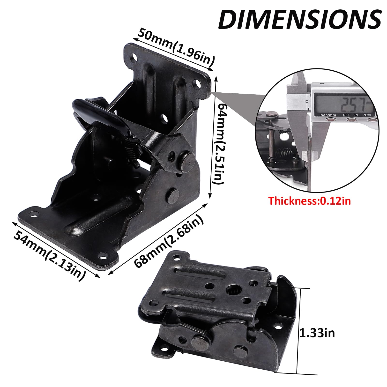Li-TianFeng 4 Pack Folding Brackets, TopDirect Lock Extension Support Bracket Foldable Self Lock Hinges with Screws for Table Bed Leg Feet