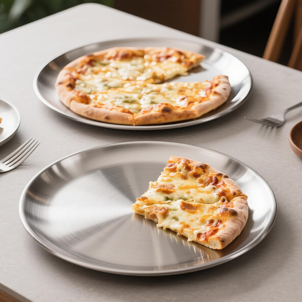 AWTBDP 12 Inch Pizza Pan Set of 2 for Oven, Non-Stick Stainless Steel Pizza Tray, Sturdy Non-Toxic Round Pizza Pans for Cookie Pizza Pie Cake, Dishwasher Safe & Easy Clean