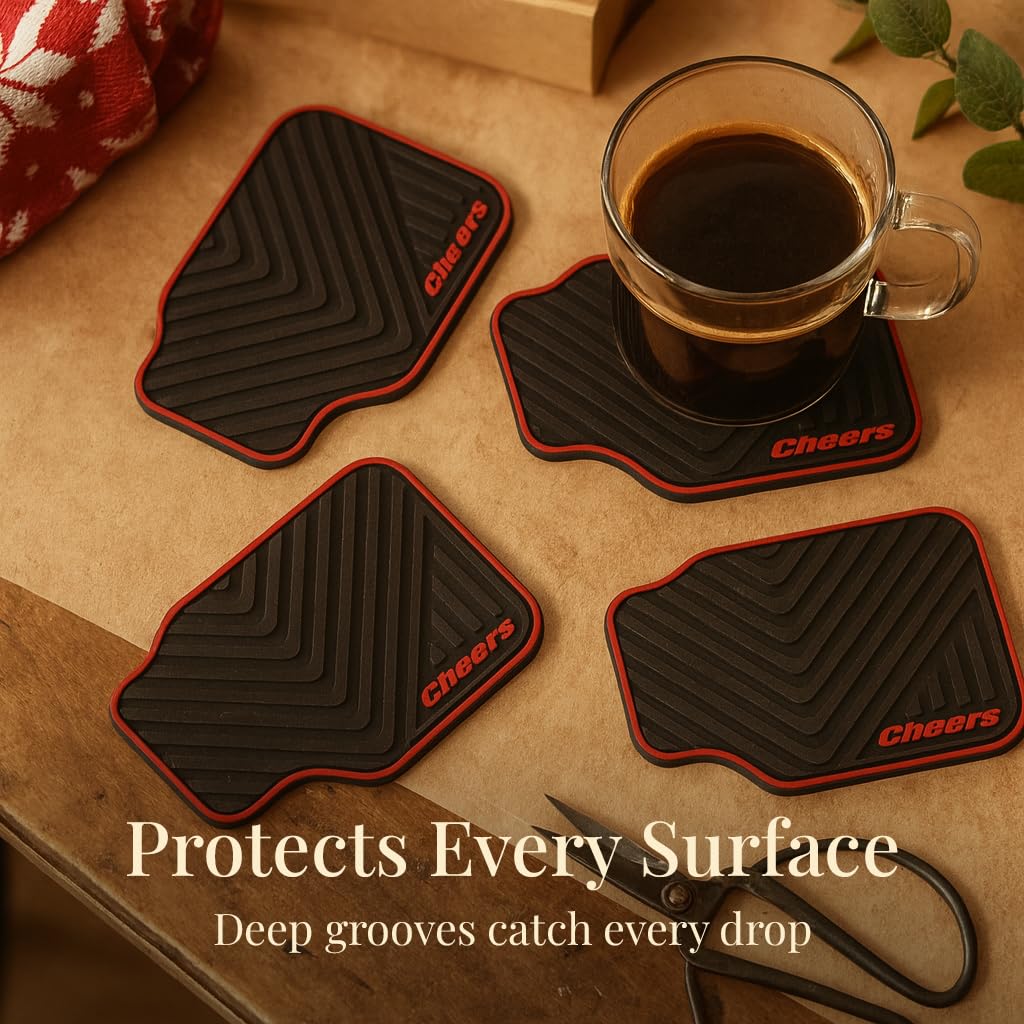Triple Gifffted Silicone Drink Coasters, Funny Gag Novelty Car Enthusiasts Lovers Gifts for Men Him Ideas,Mechanic Guy Man Cave Garage,Brother,Son,Dad,Birthday Christmas Stocking Stuffer,Dirty Santa
