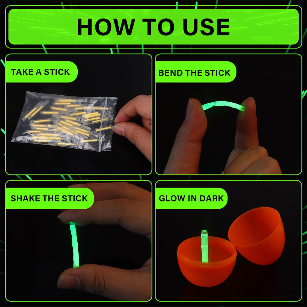200 Pcs Fishing Glow Sticks Bulk for Bobbers 1.5 Inch Mini Glow Sticks Night Fishing Glow Stick Rod Tip Glow Sticks Underwater Light Stick for Rave Easter Halloween Christmas New Year Party Decor