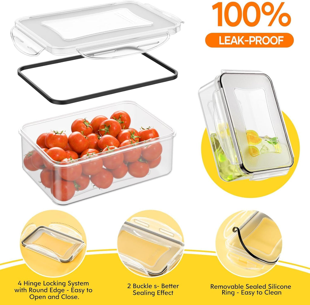 52 PCS Food Storage Containers with Lids Airtight (26 Lids & 26 Containers)-Plastic Leakproof Meal-Prep Container for Kitchen Storage Organization Microwave/Dishwasher Safe with Labels & Pen (26 pcs)
