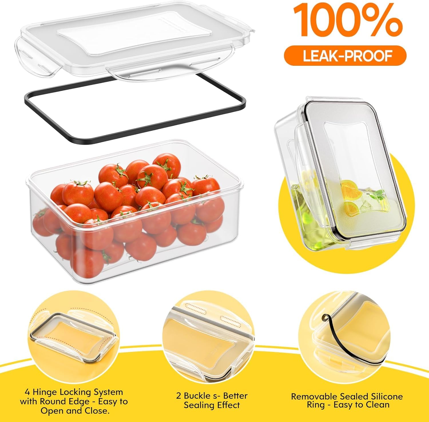 52 PCS Food Storage Containers with Lids Airtight (26 Lids & 26 Containers)-Plastic Leakproof Meal-Prep Container for Kitchen Storage Organization Microwave/Dishwasher Safe with Labels & Pen (26 pcs)
