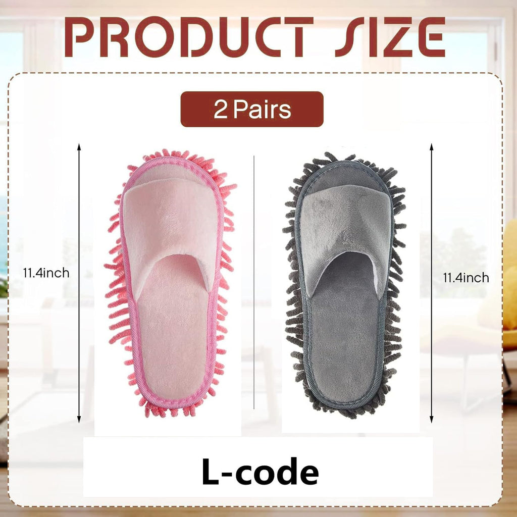 4Pcs Floor Mop Shoes, Microfiber Cleaning Mop Slippers Washable Floor Dusting Slippers Unisex Household Cleaning Tools for Pool Kitchen Floor Dust Dirt (Pink, grey, L)