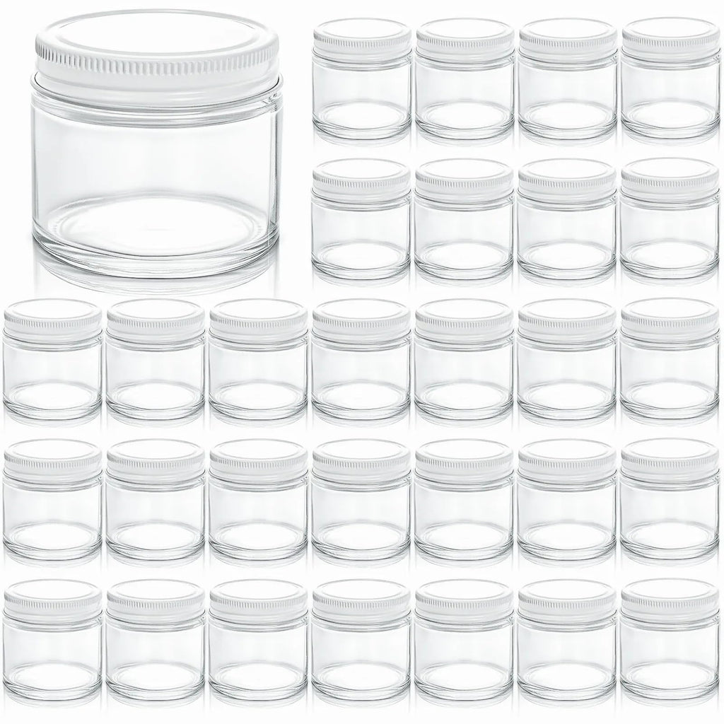 TOPZEA 30 Pack Small Glass Jars with Lids, 2 Oz Round Clear Straight Sided Canning Jars Spice Jars Mason Jars Food Container for Cream, Lotions, Ointments, Herbs, Spices and Wedding Favor