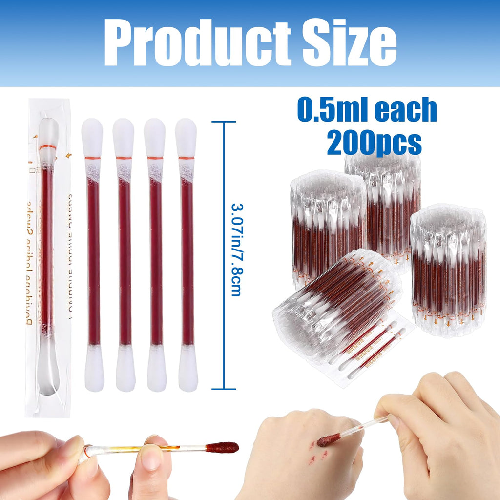 Iodine Swabs, 200 Pcs Disposable Iodine Swabs, Iodine Swabs Individually Wrapped for Nose Care, Disinfection Wound, Outdoor Medical Supplies