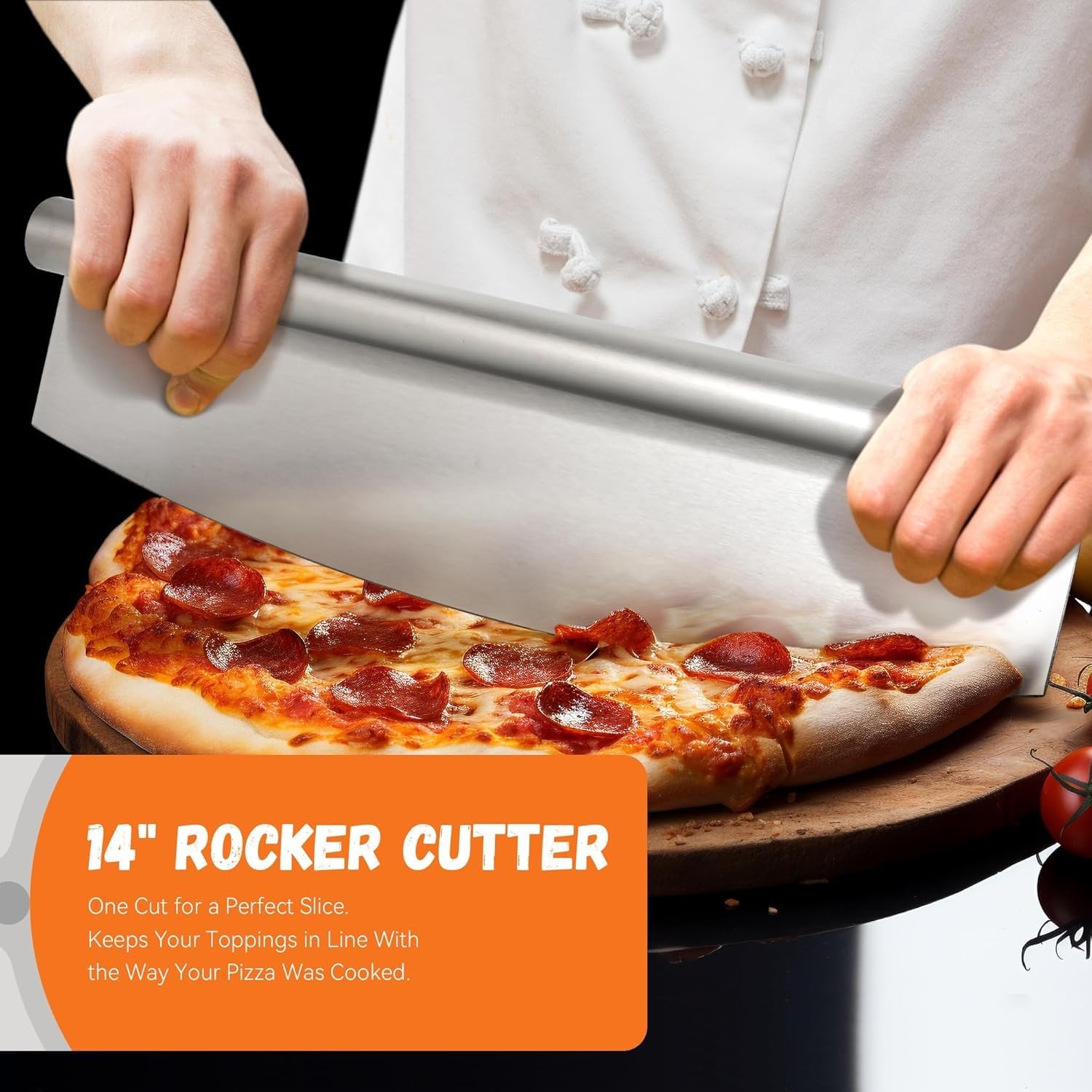 Professional Aluminum Pizza Peel, 30.5 x 35.5 cm Metal Paddle with Foldable Wood Handle and Rocker Cutter for Baking Homemade Pizza and Bread