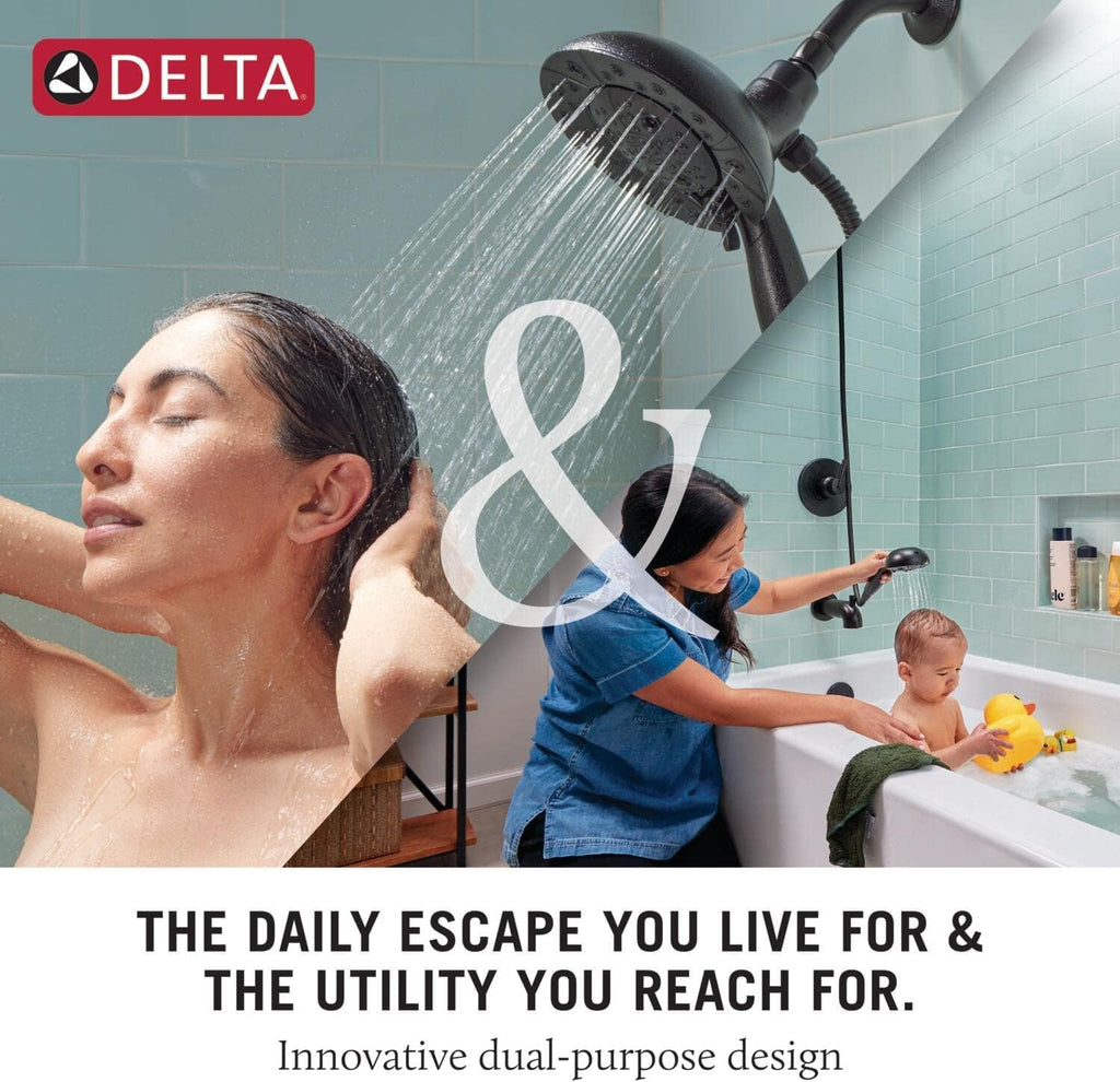 Delta Faucet Shower Head, 4-Setting In2ition, 2-in-1 Shower Head with Handheld Spray, Chrome