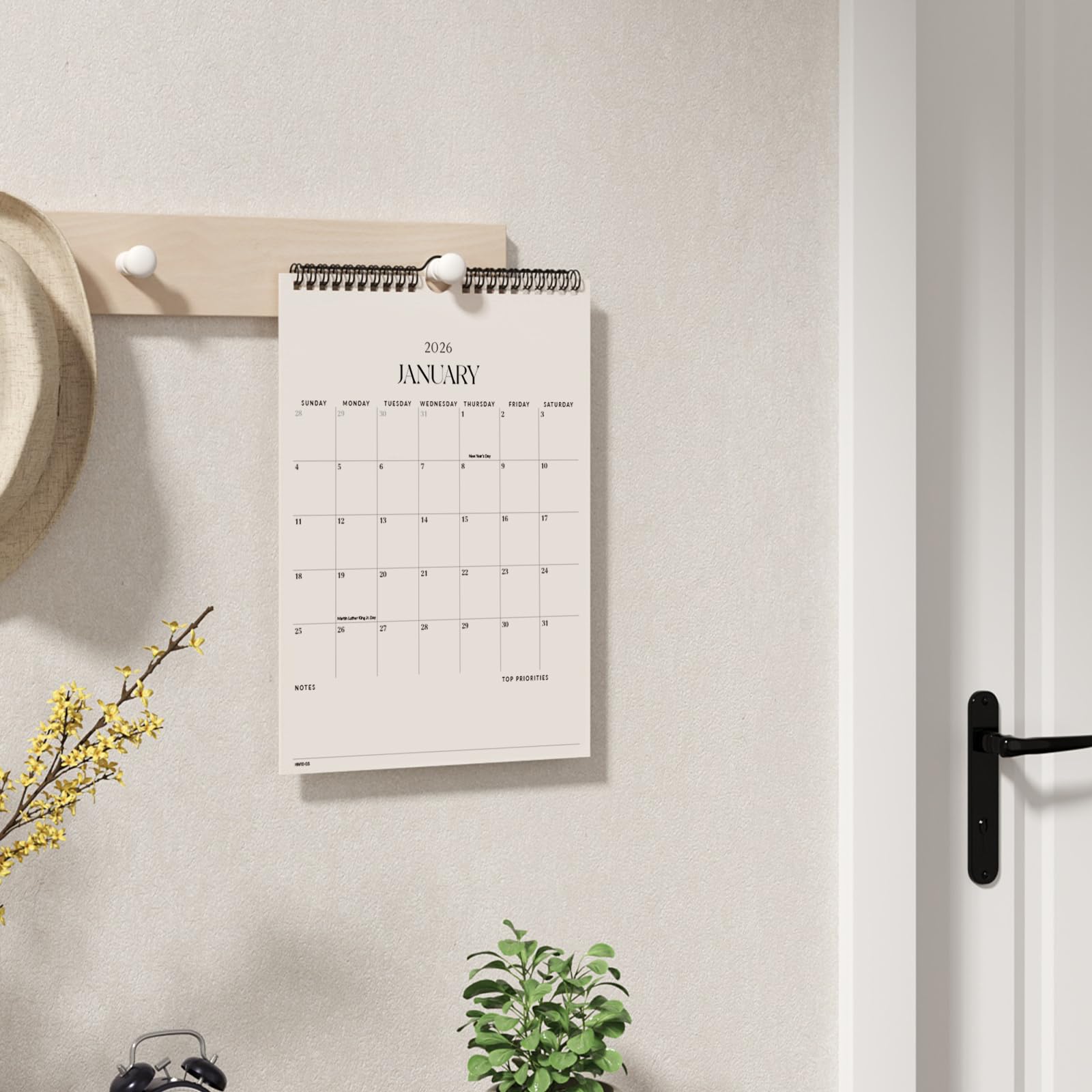 Jotsome Wall Calendar 2026-2027 11 x 8.5 Inch Monthly Calendar from Now to June 2027 Vertical Spiral Hanging Calendar with Thick Paper for Office Family School Planning Organizing