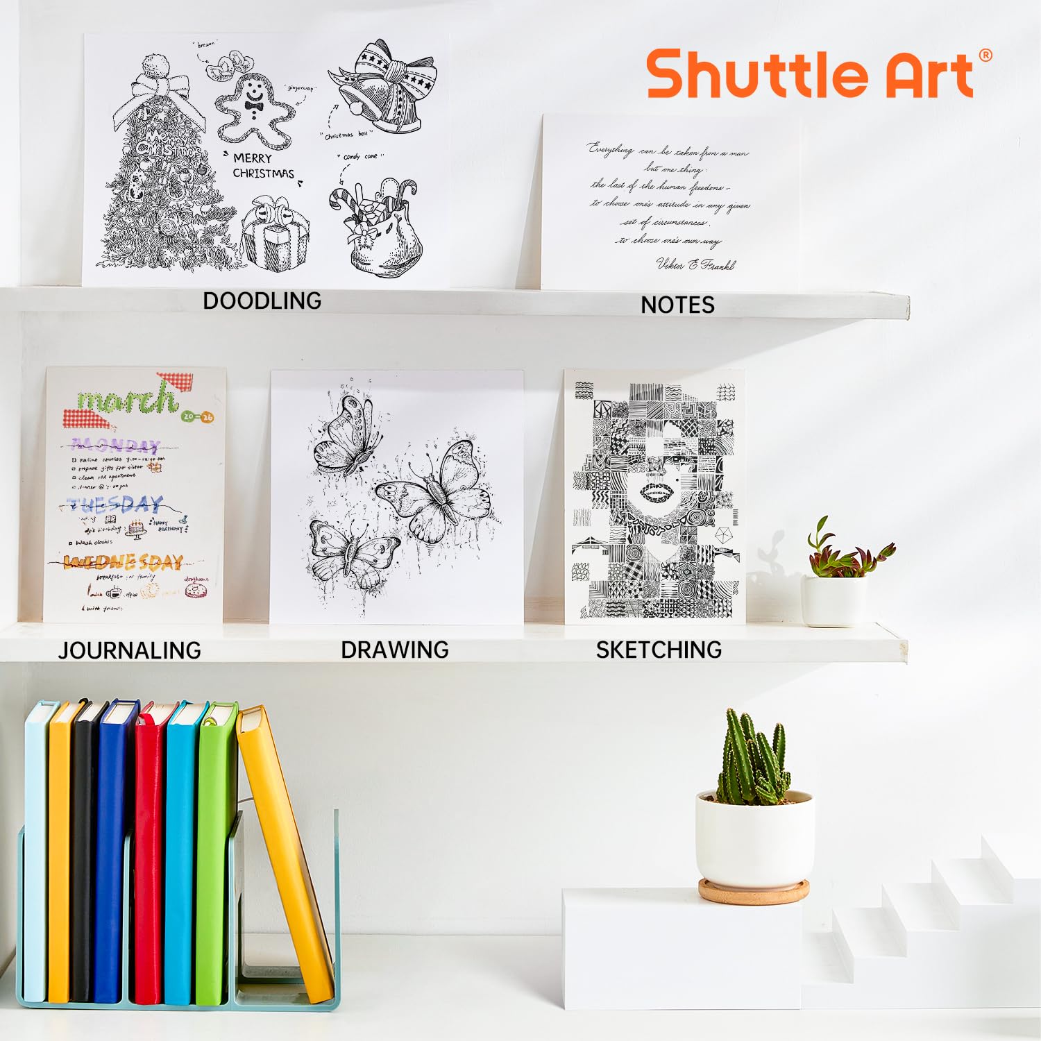 Shuttle Art Retractable Mild Gel Ink Pens, 22 Pack Black Ink Pens, Cute Pens 0.5mm Fine Point Soft Barrel for Writing Journaling Taking Notes School Office Home