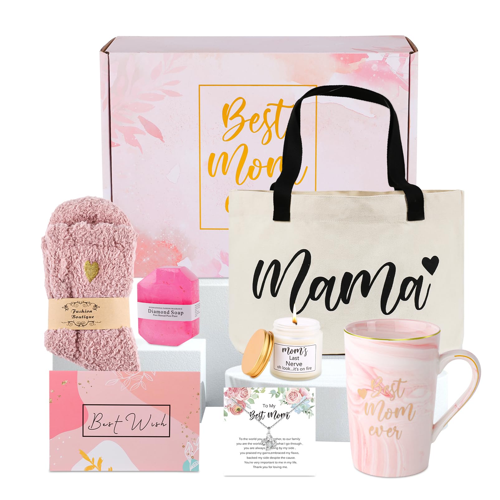 Best Mom Christmas Gifts Mothers Day Gifts for Mom from Daughter Son Kids,Gift Basket for Bonus Mom Women Birthday Gifts for Mother-in-Law Thanksgiving Presents, New Mom Gifts