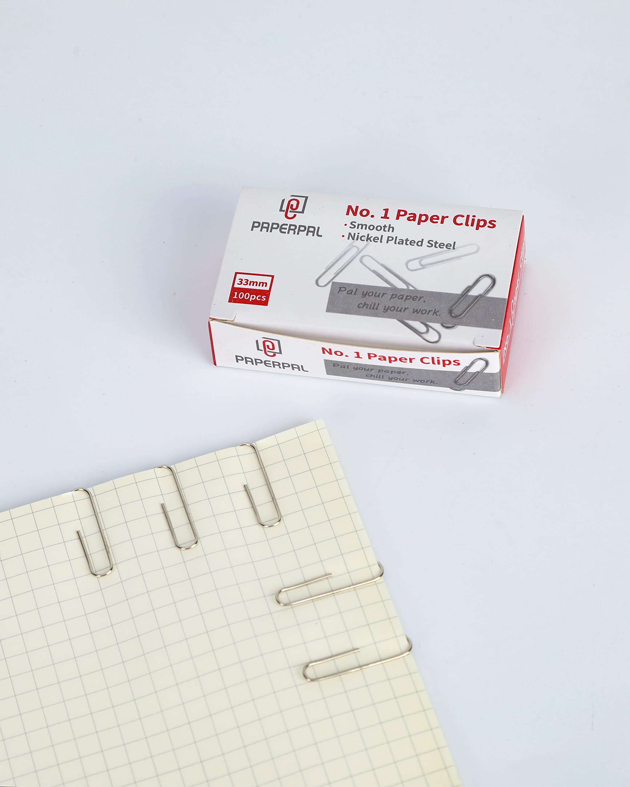 PAPERPAL #1 Smooth Paper Clips, 600 Medium Paper Clips (6 Boxes of 100 Each), Paperclips for Office School & Personal Use, Daily DIY, 1-2/7" Silver Paper Clip Standard Size (No. 1 Paper Clips, Smooth)