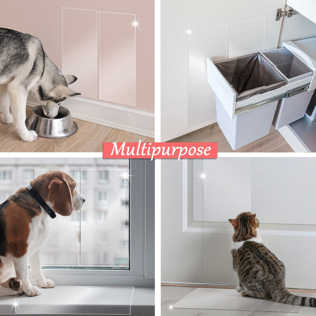OKPOPLY Door Protector from Dog Scratching, 118'' X 8.3'', Clear Vinyl Dog Scratch Door Protector Heavy Duty Anti Claw Shield Guard for Wall Window Furniture, w/Scraper