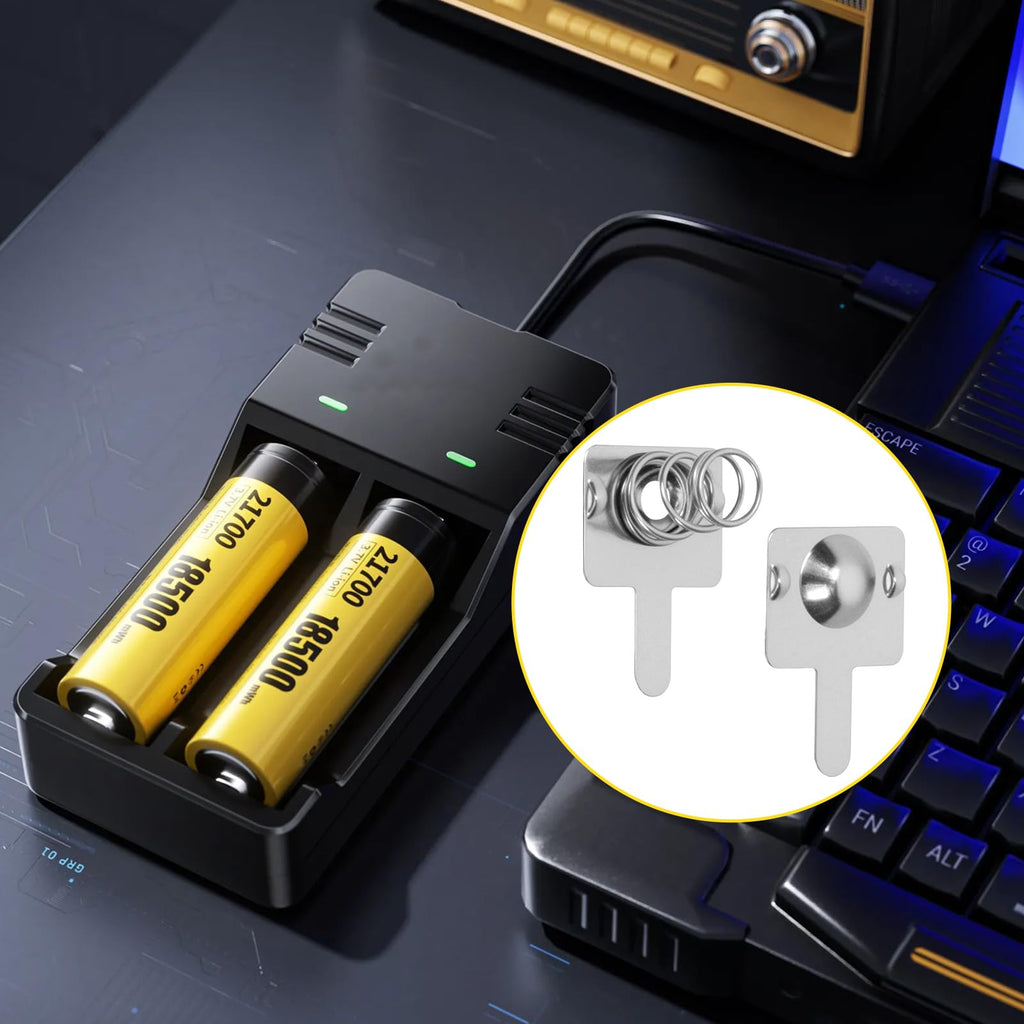 Mardatt 100Pcs Battery Springs AA, Battery Negative and Positive Nickle Plated Conversion Spring Contact Plate for Remote Control Battery Charger