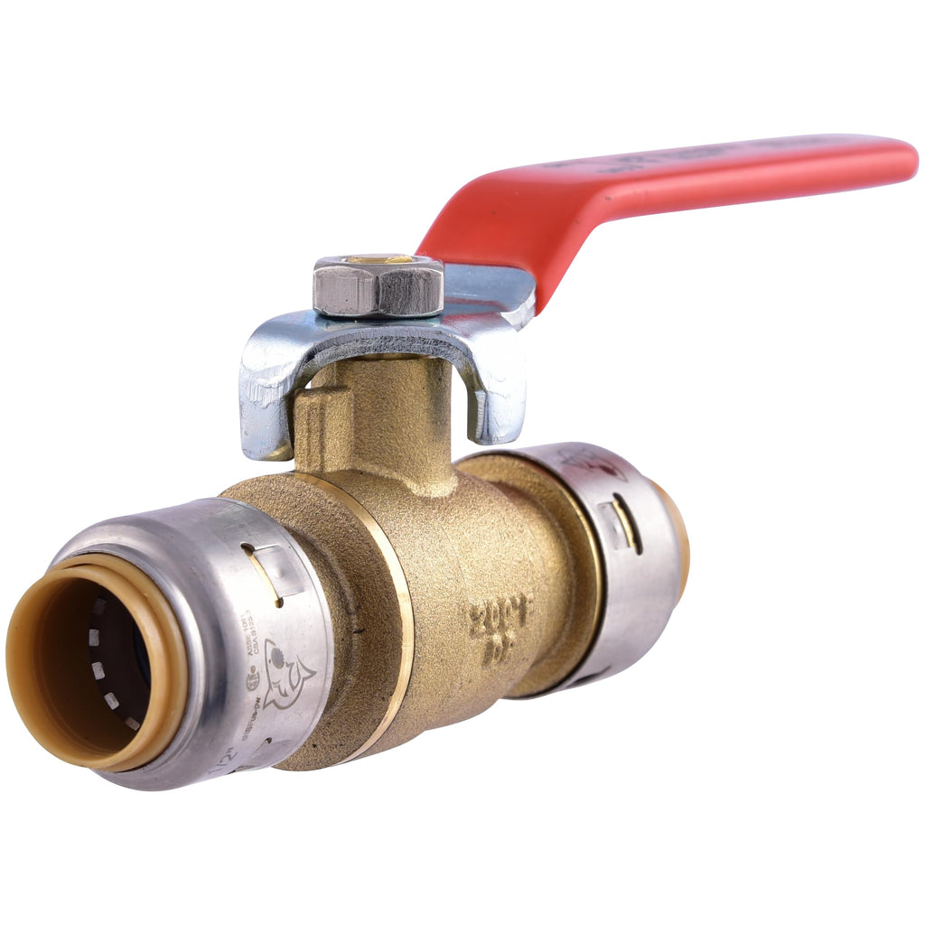 Sharkbite Max 1/2 x 1/2 in PTC Ball Valve, Push-to-Connect Brass Water Shut-Off Plumbing Fitting, UR22222