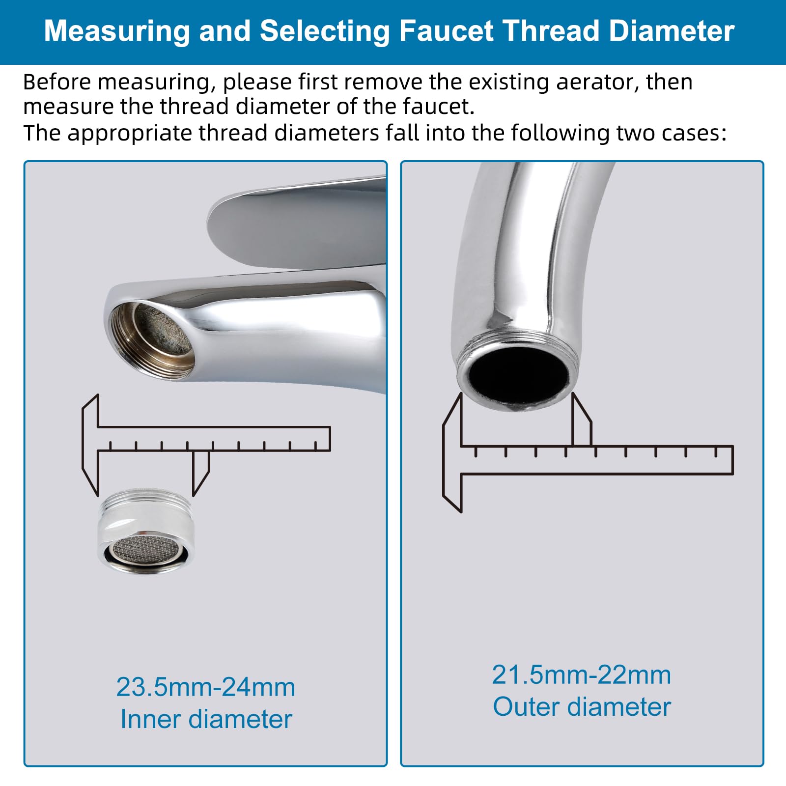 Hibbent Sink Faucet to Garden Hose Adapter, 360-Degree Swivel 55/64 Inch Female Thread, Sink Hose Attachment for Faucet Adapter Connector, Chrome