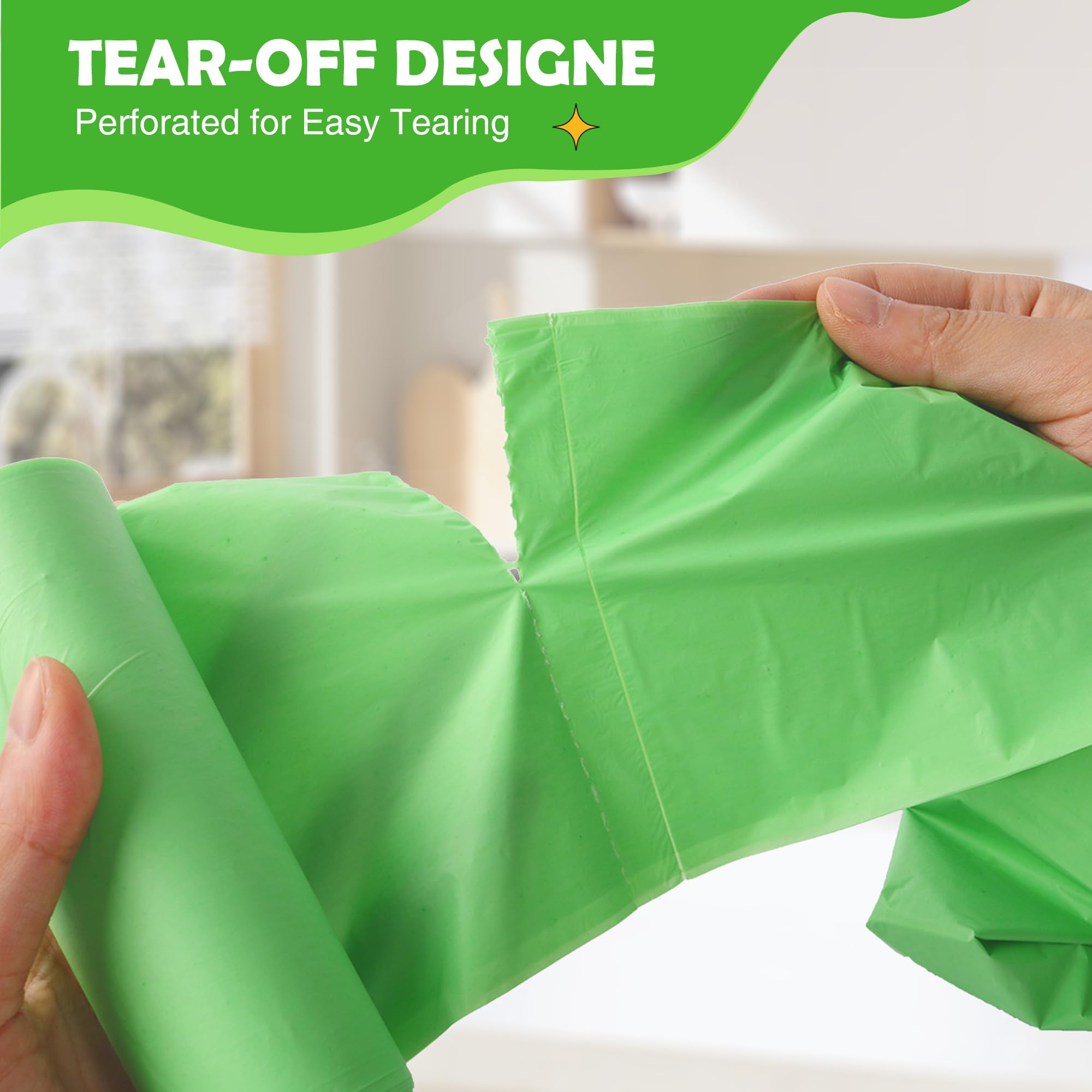 4-6 Gallon Biodegradable Garbage Bags - Thicken Bathroom Small Compost Bags with Tear & Leak Resistant, Unscented Wastebasket Liners Recycling Trash Bags for Kitchen,Bathroom,Office, Home, 200 Counts