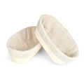 2 Pack 10 inch Oval Bread Proofing Basket, Sourdough Bannetons Bortform Proving Rattan Basket with Linen Liner Cloth, Great for Professional & Home Bakers & Starter