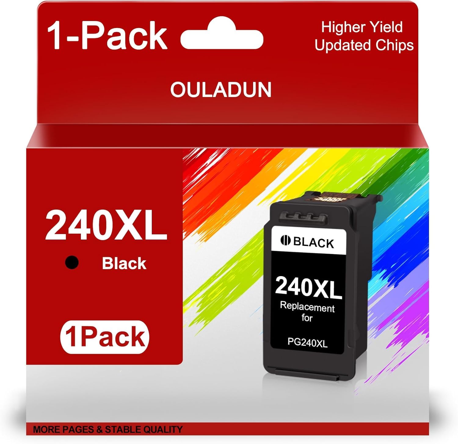 240XL Black Ink Cartridge Replacement for Canon 240 XL PG-240XL for PIXMA MG3620 MG3600 MG3520 MG2120 TS5120 MX532 MX512 MX472 MX452 Printers Noire 1-Pack