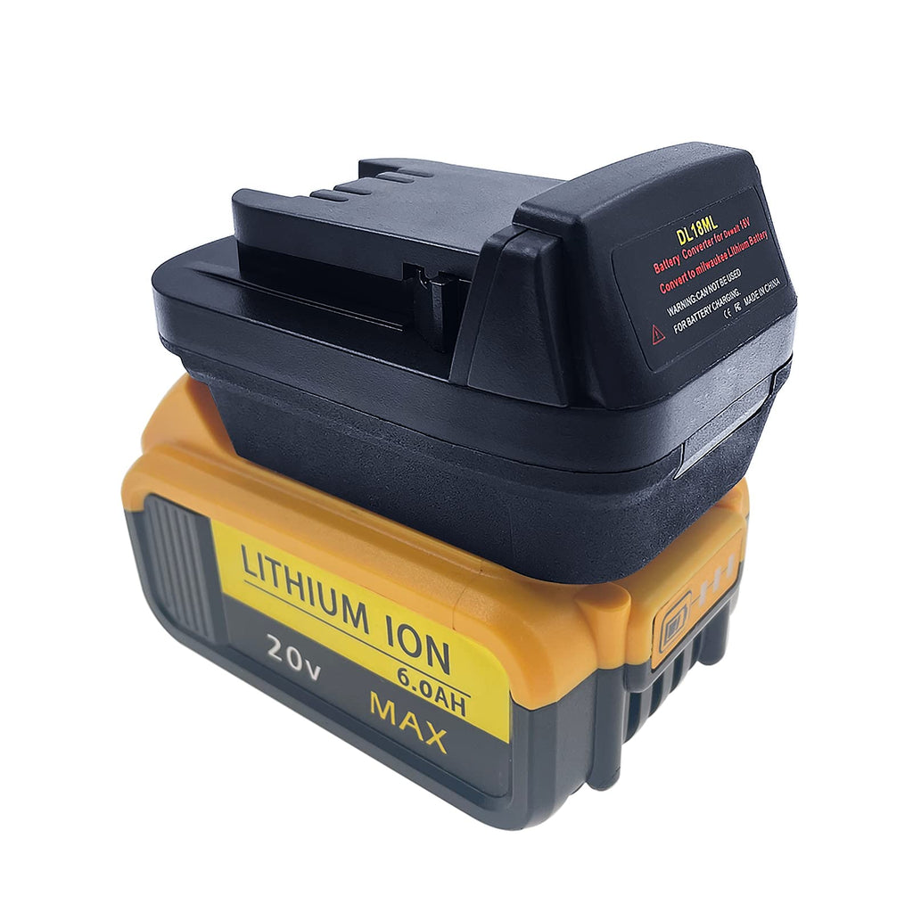 DL18ML Battery Adapter for Milwaukee 18V Cordless Power Multitool,Convert for Dewalt 20V MAX Li-ion Battery DCB200 to for Milwaukee 18V M18 Lithium-Ion Battery Adapter