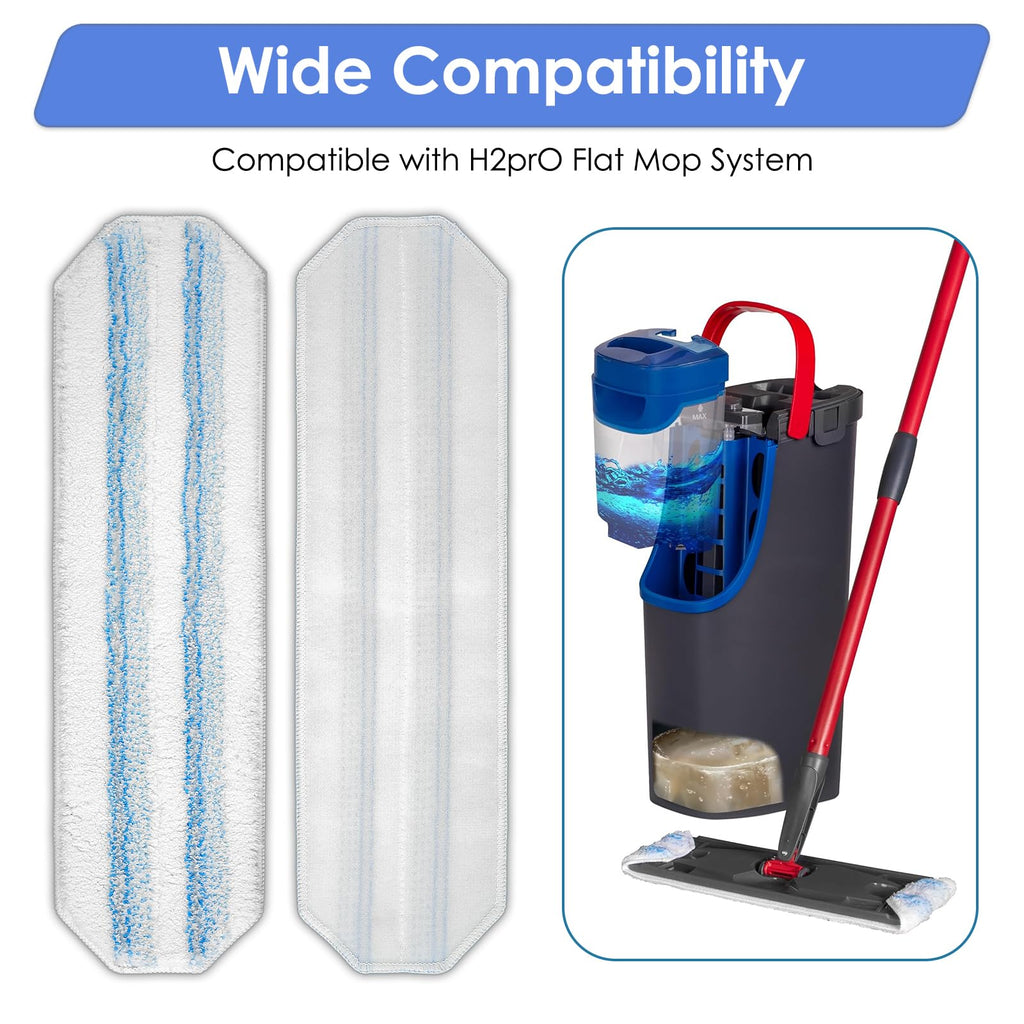 (4 Pieces) H2prO Replacement Mop Pads Compatible with Vileda H2prO Mop, Washable Mop Cloths, Microfiber Mop Head, Mop Pad Refill Accessories, Mopping Pads