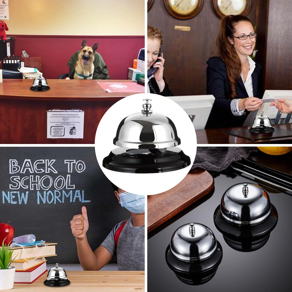 CYEAH 8 Pack Desk Bell, 3.3 Inch Metal Anti-Rust Ringing Service Bell, Big Button Desk Call Bell for Service, Hotels, Schools, Restaurants, Warehouses, Hospitals, Reception and Pet Dog Training