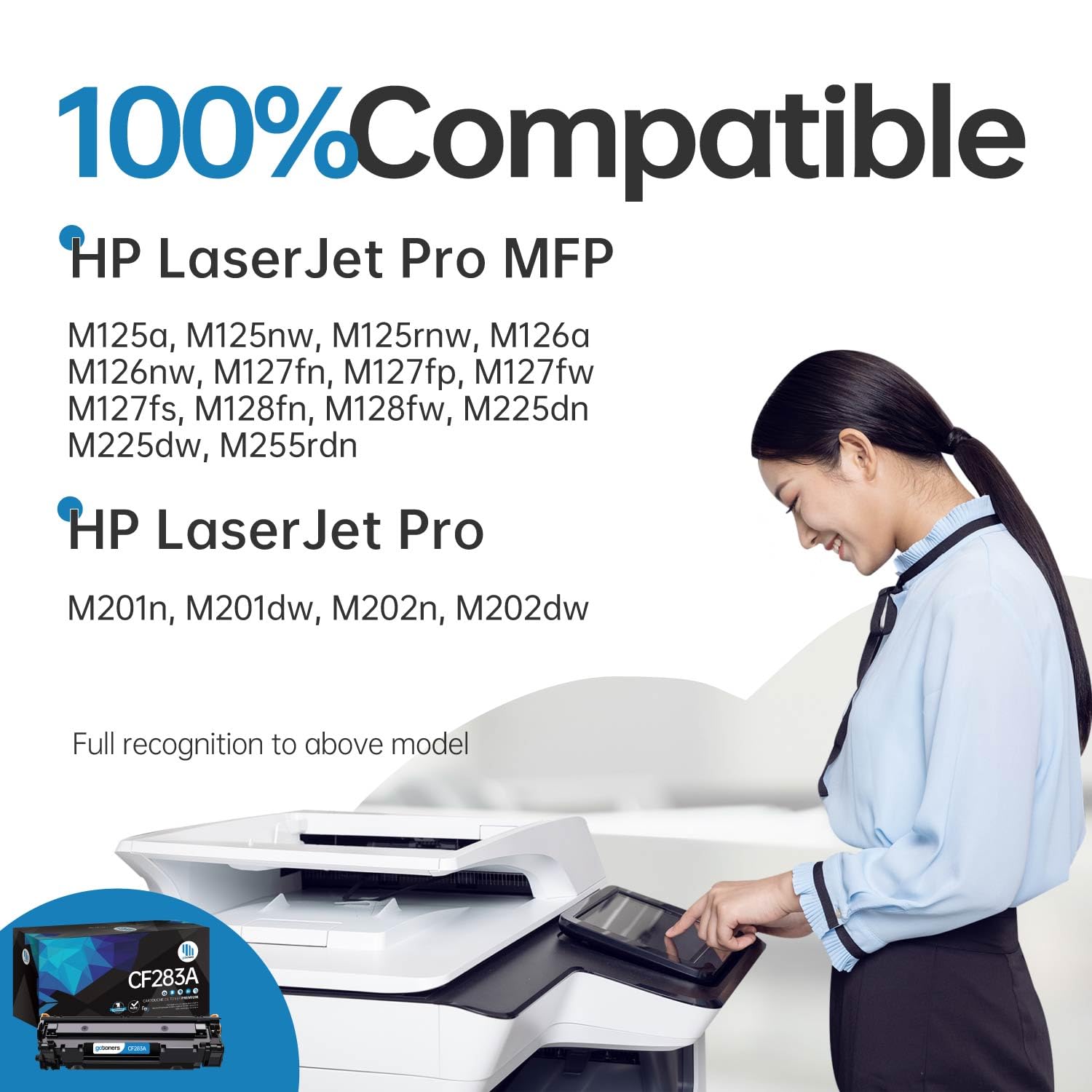 Gotoners 2PK Compatible 83A CF283A Toner for M127fn Toner, M127fw Toner, M201dw Toner, LaserJet Pro MFP M127fn Toner, LaserJet Pro MFP M127fw, M125nw M125a M125rnw M201n M225dn M225dw