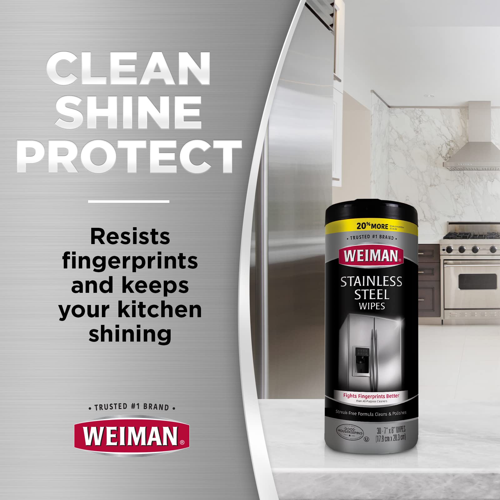 Weiman Stainless Steel Wipes, 30 ct-2 pk