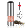 Rechargeable Electric Salt Pepper Grinder - Electric Salt or Pepper Mill with Ceramic Grind Refillable Salt Grinder Adjustable Coarseness Pepper Mills Automatic Salt Pepper Shaker