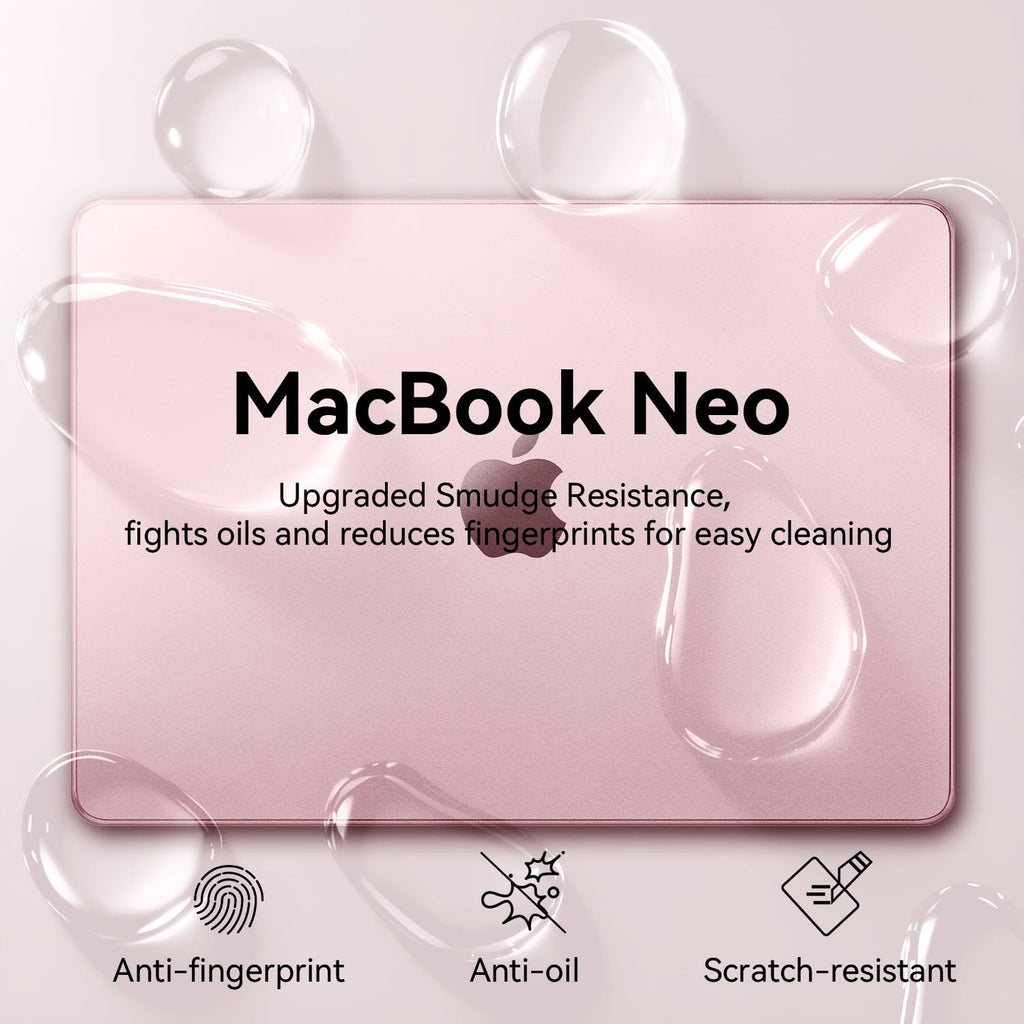 EooCoo for MacBook Neo Case 13 Inch Model A3404 2026 Release, Ultra-Thin & High Fit, Non-Yellowing Hard Cover, Slim Transparent Protective Shell Laptop Accessories, Matte Blush Pink