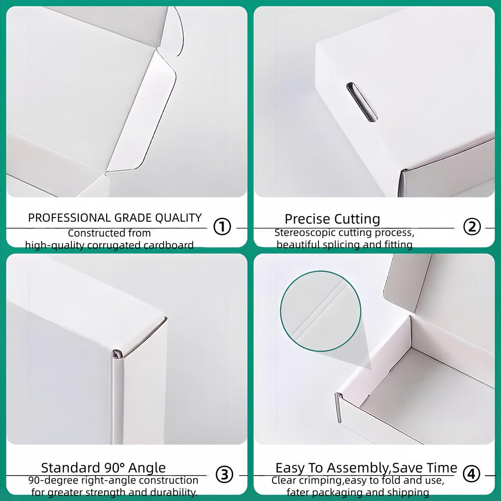Small White Box 6 x 6 x 2 Inch Recyclable Corrugated Gift Mailers Storage Business Packaging Shipping Boxes 50 Pack