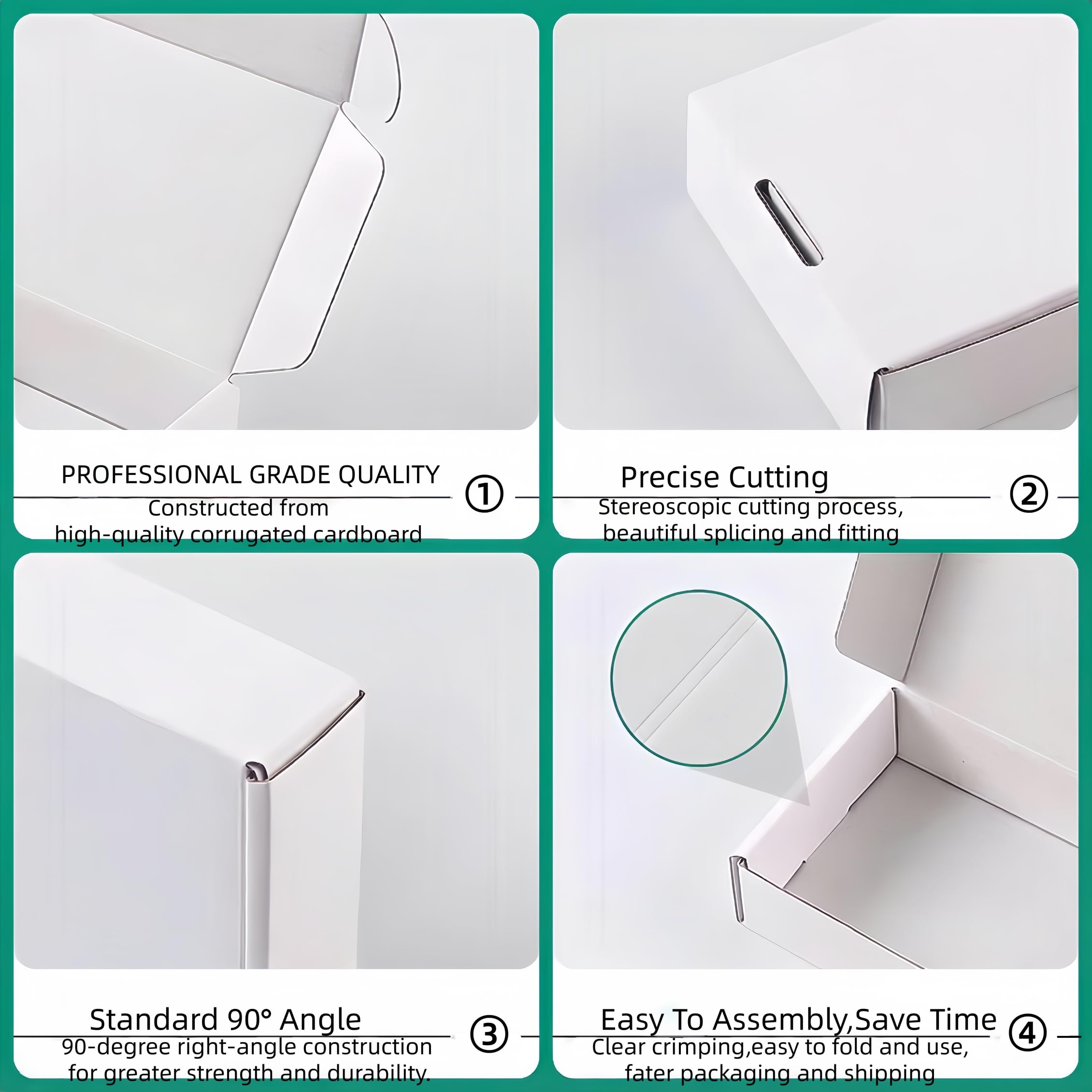 Small White Box 6 x 6 x 2 Inch Recyclable Corrugated Gift Mailers Storage Business Packaging Shipping Boxes 50 Pack
