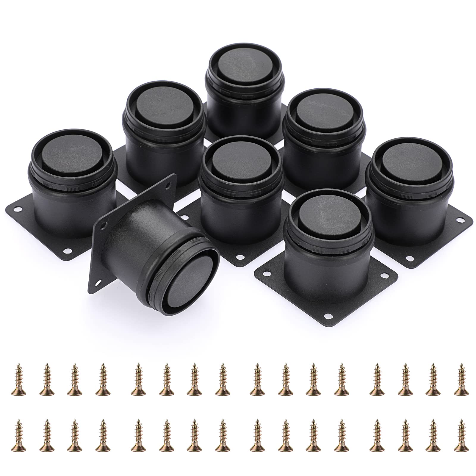 BTSKY 8Pcs 2 Inch Adjustable Height Furniture Legs Feets - Metal Furniture Risers Stainless Steel Cabinet Sofa Legs Heavy Duty Replacement Legs Extenders for Desk Table Chair