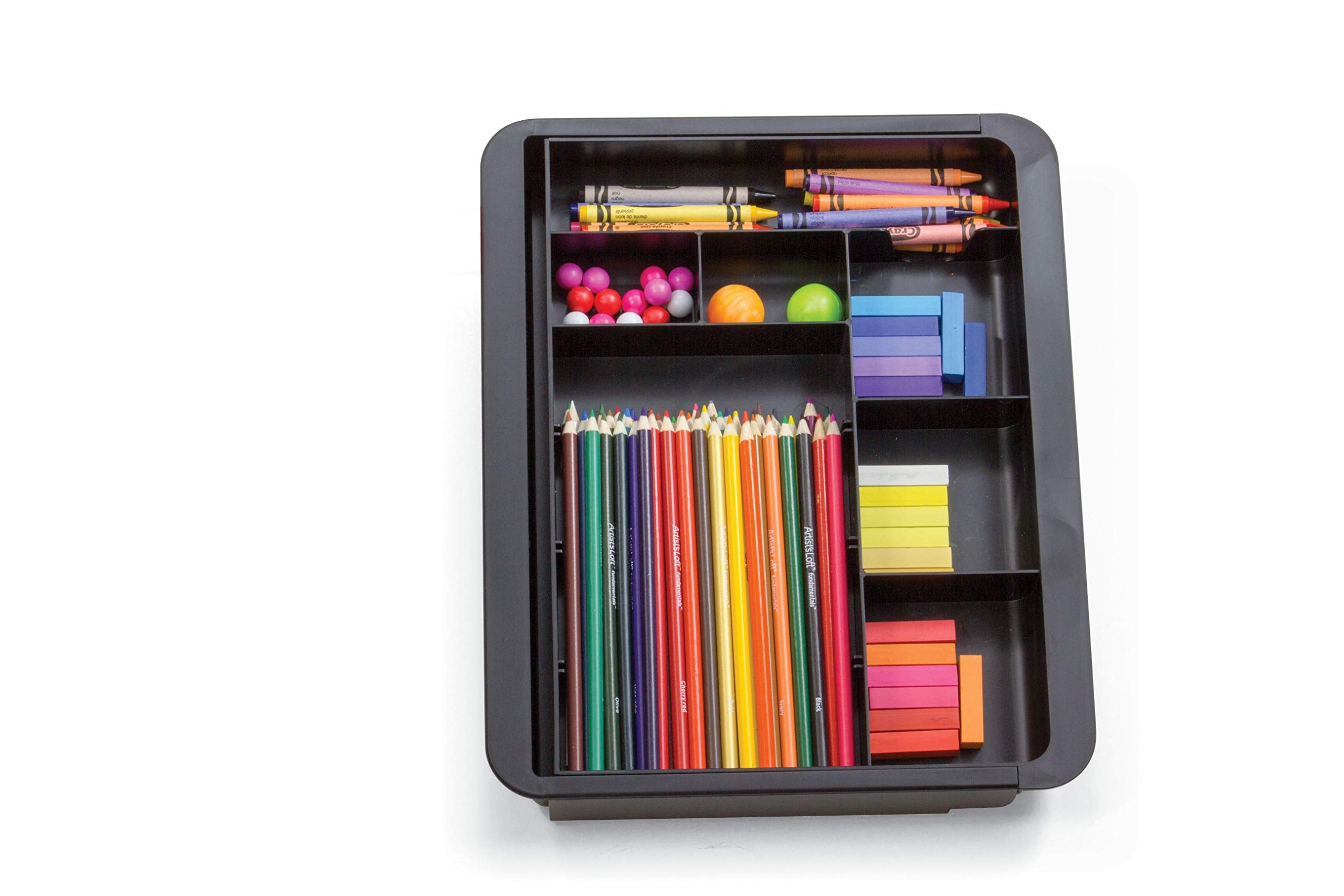 Officemate OIC Recycled Expandable Drawer Tray, 10 3/8-16 Inches, Black (26372)