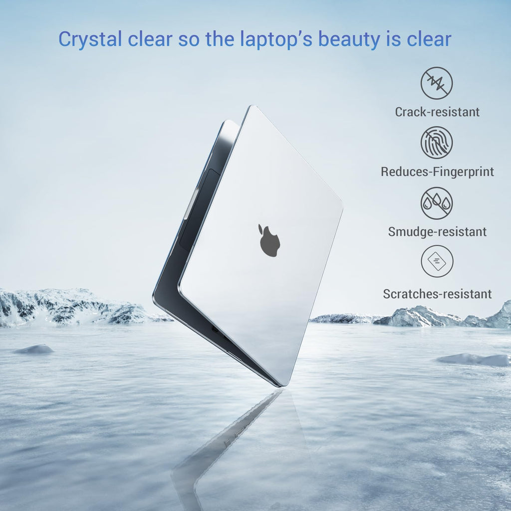 MOSISO Crack-Resistant Cover Compatible with MacBook Neo Case 13 inch 2026 Release Model A3404 with A18 Pro Chip, Protective Hard Shell&Keyboard Cover&Screen Film&Type C, Crystal Clear