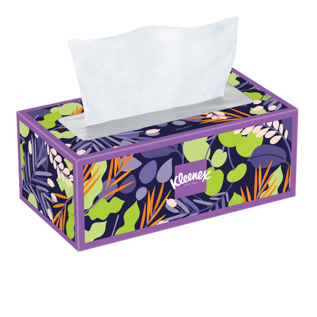 Kleenex Ultra Soft Facial Tissues, 1 Flat Box, 120 Tissues per Box, 3-Ply, Packaging May Vary