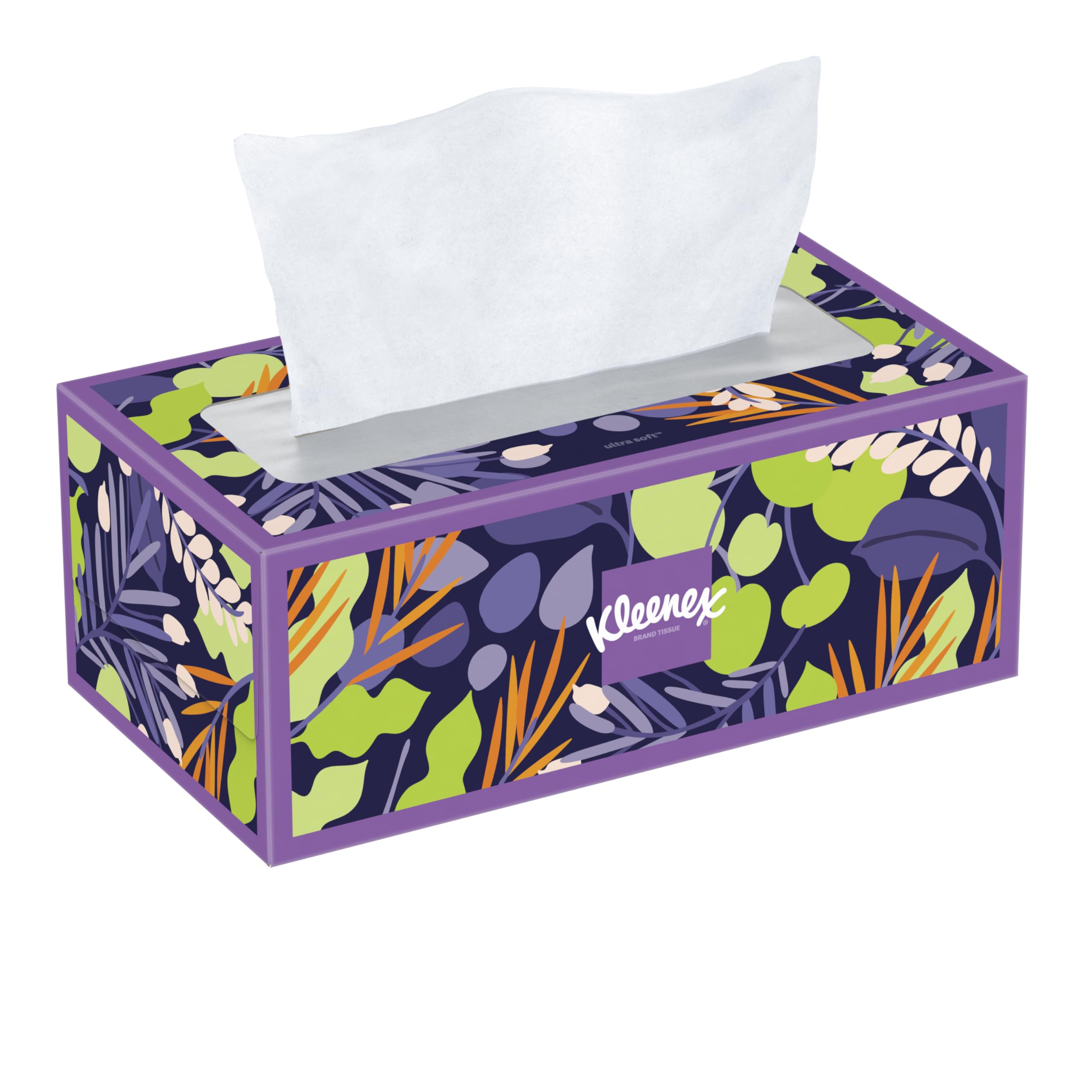 Kleenex Ultra Soft Facial Tissues, 1 Flat Box, 120 Tissues per Box, 3-Ply, Packaging May Vary