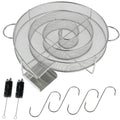 Cold Smoke Generator for BBQ Grill or Smoker Wood Dust Hot and Cold Smoking Salmon Meat Burn, Stainless Steel Pellet Smoke Generator with Brush and Hooks, Round Cold Smoker Generator for Kettle