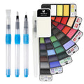 MEEDEN Travel Watercolour Paint Set: Portable 42 Assorted Water Colours Paint Kit with 4 Brushes