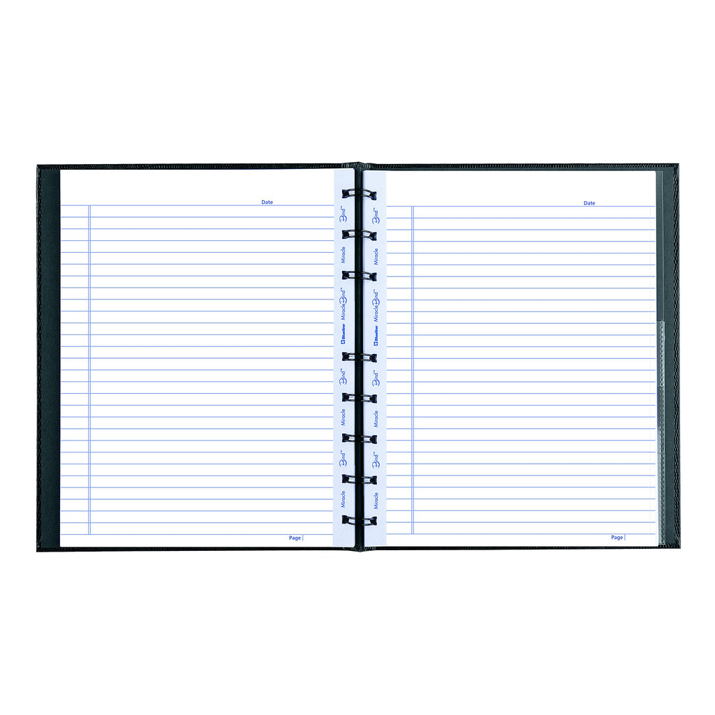 Blueline MiracleBind Notebook, Black, Lizard-Like, Hard Cover, 9.25" x 7.25", 150 Pages (AF9150.81)
