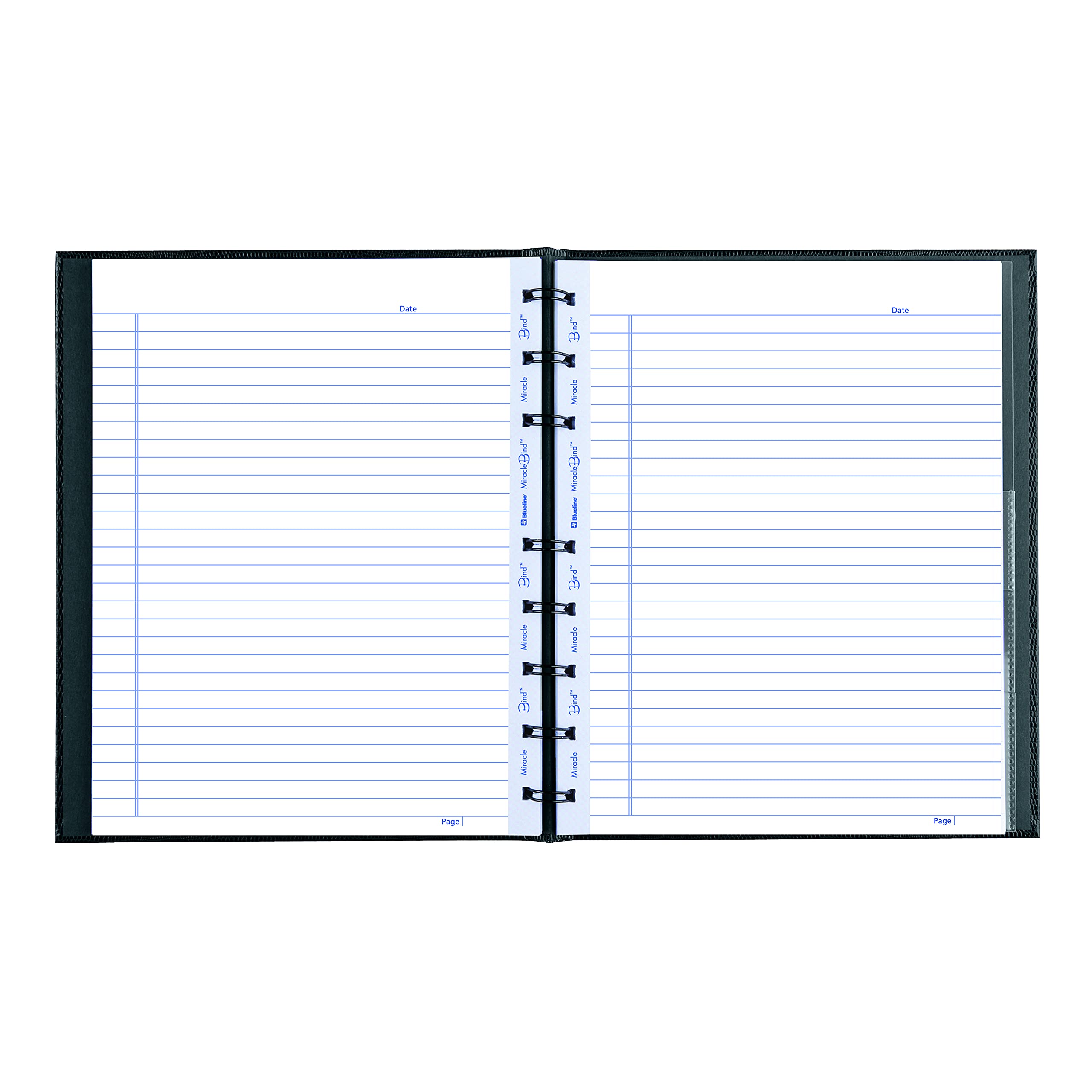 Blueline MiracleBind Notebook, Black, Lizard-Like, Hard Cover, 9.25" x 7.25", 150 Pages (AF9150.81)