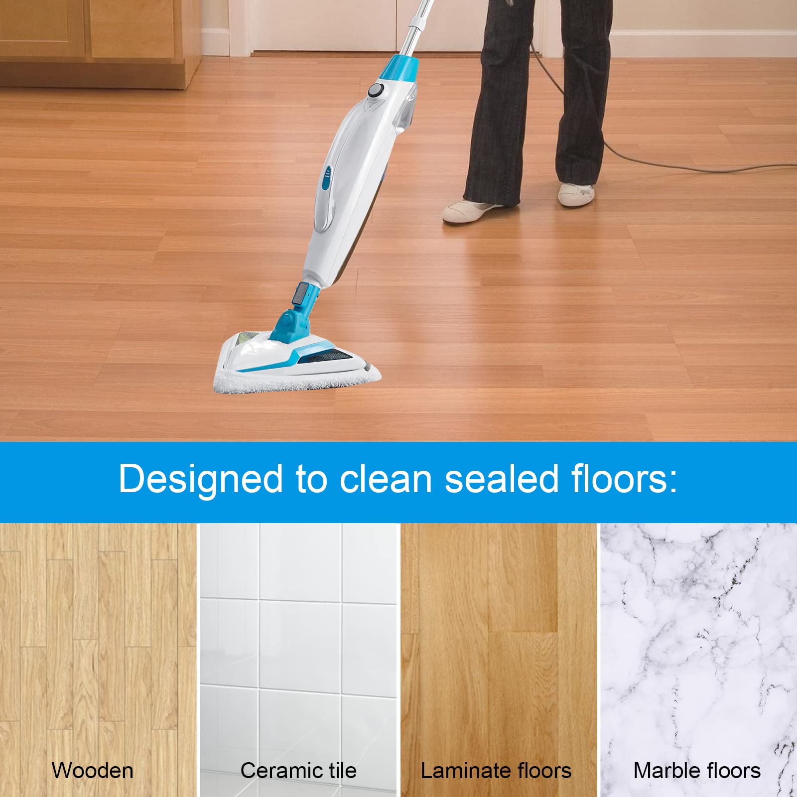 Steam Mop Pads Compatible with Bissell PowerEdge and PowerForce Lift Off 2-in-1 Series 2078 20781 2165 20781 2814C Steam Mop Cleaner Replacement Mop Cloth (2 Soft + 2 Scrubby)