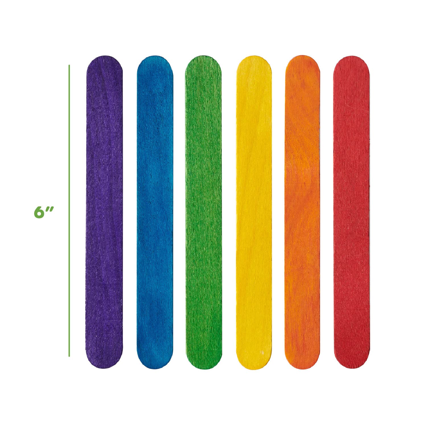 GUSTO [1000 Count] 6 Inch Colored Jumbo Popsicle Sticks for Crafts - ICES, Ice Cream, Waxing, Tongue Depressor Wood Craft Sticks - Formerly Comfy Package