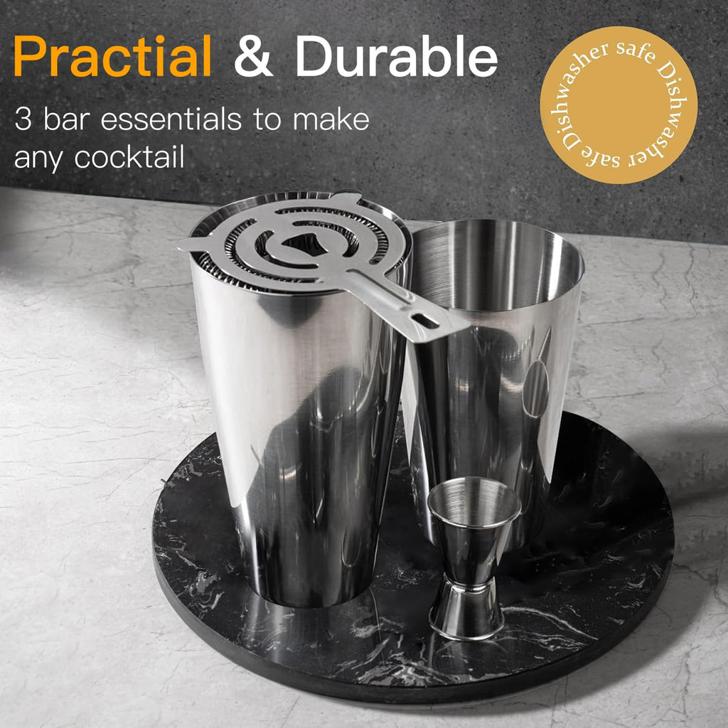 Boston Cocktail Shaker Set, 16 oz&25oz Stainless Steel Martini Shakers for Bartending, Drink Shaker for Bartender Home
