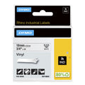 DYMO Rhino Industrial Vinyl Labels, 3/4", Black Print on White Tape