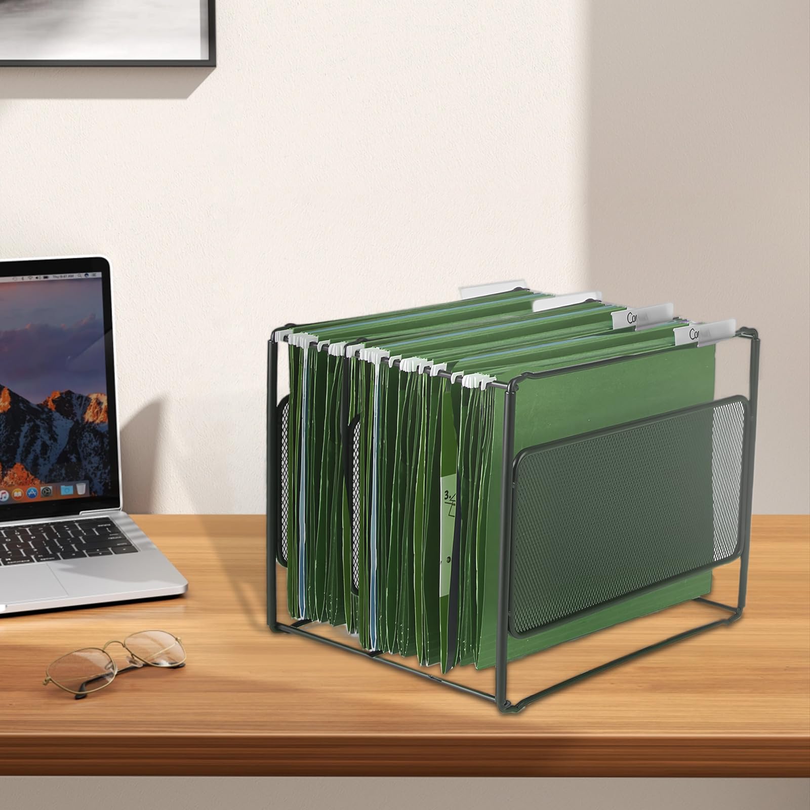 Hanging File Folders, 25 Pack Hanging Folders with 1/5-Cut Tabs, Filing Folders Organizer for Filing Cabinet, Dark Green Letter Size