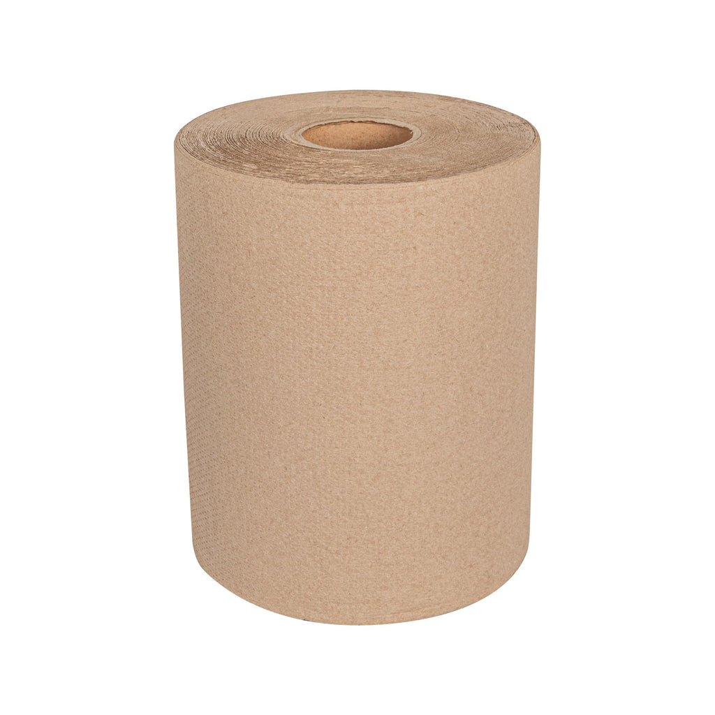 Restaurantware-Paper Towel Roll 600' x 1 Roll Long Paper Towel 8" Wide Hand Towel Roll 1 Ply Universal Dispenser 2" Core Hardwound High Absorbency Everyday Use for Commercial Washroom Kraft