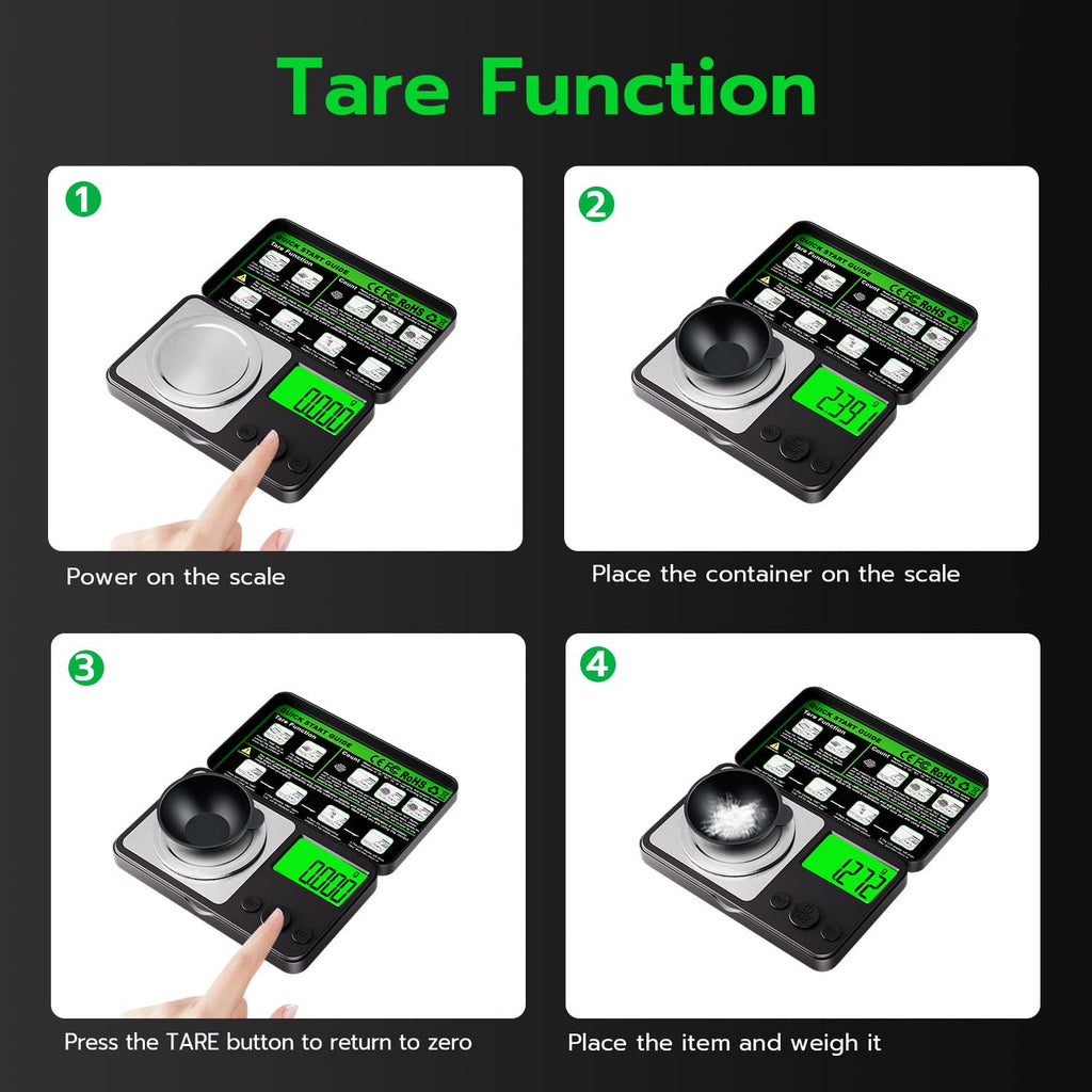 Wigearss High-Precision 50g x 0.001g Digital Scale – 7 Units, Backlit LCD, Tare & Calibration – Perfect for Jewelry, Gold, Herbs & More